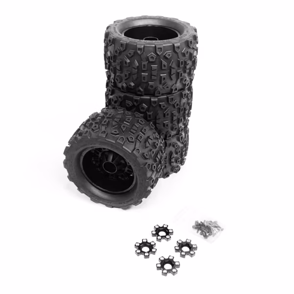 KKPIT 1/8 Scale 6.42in Monster Truck Wheel All Terrain Tire Destroyer 0.67in Hex Hub