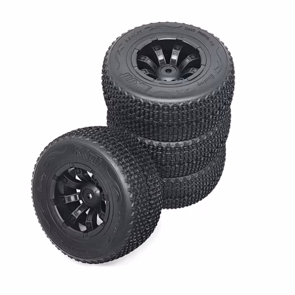 kkpit 1/10 scale 4.25in shortcourse track wheel mufight tire & ironclad rim 0.47in hex hub